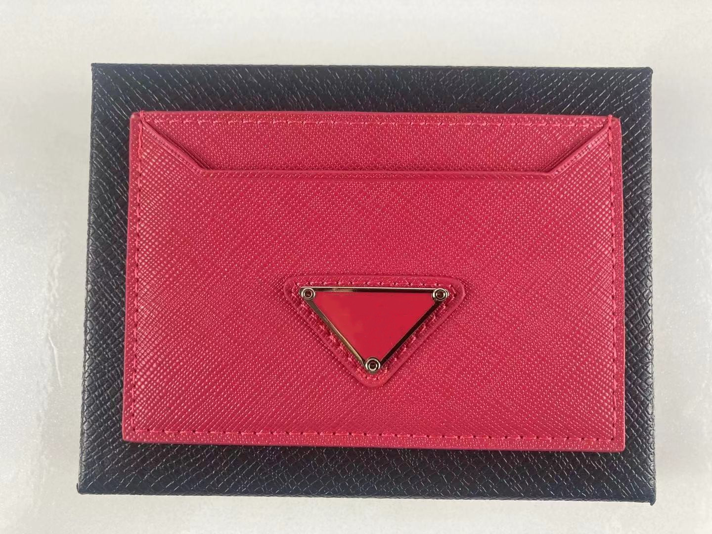 

Mens card holders mini wallet ultra-thin cash clip soft leather high-quality German craftsmanship purse with box set, Red