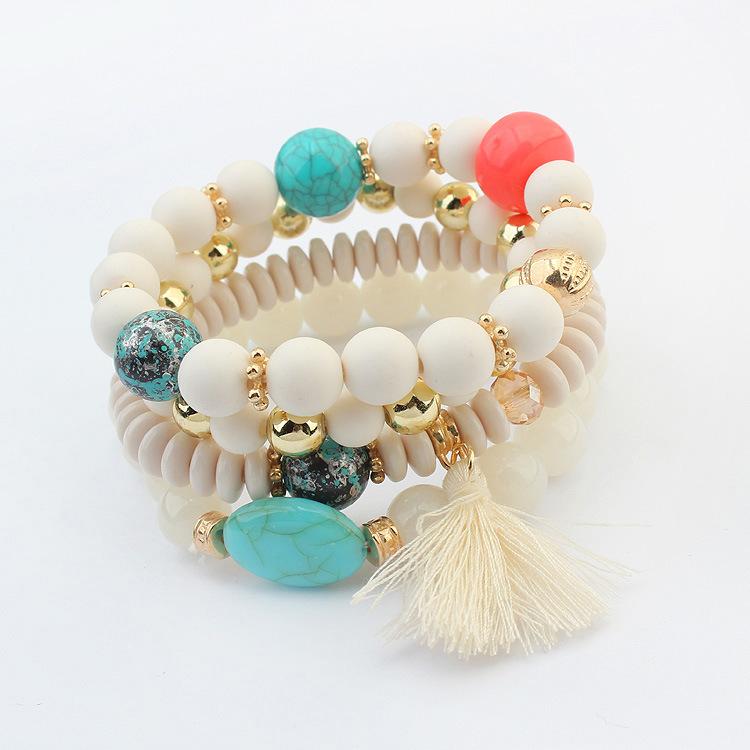 

Charm Bracelets Ladies Bracelet Set European And American Fashion Small Fresh Bead Fringed Beaded Jewelry
