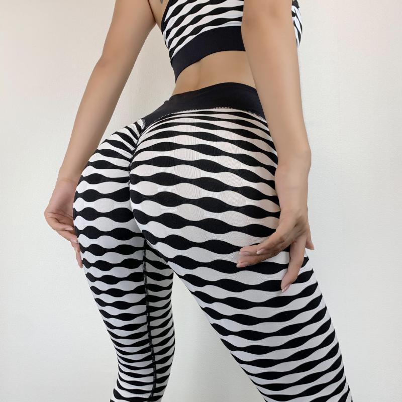 

Yoga Outfit Fitness Pants Women Leggings Plaid High Waist Push Up Running Booty Sport Skinny Workout Gym Legging
