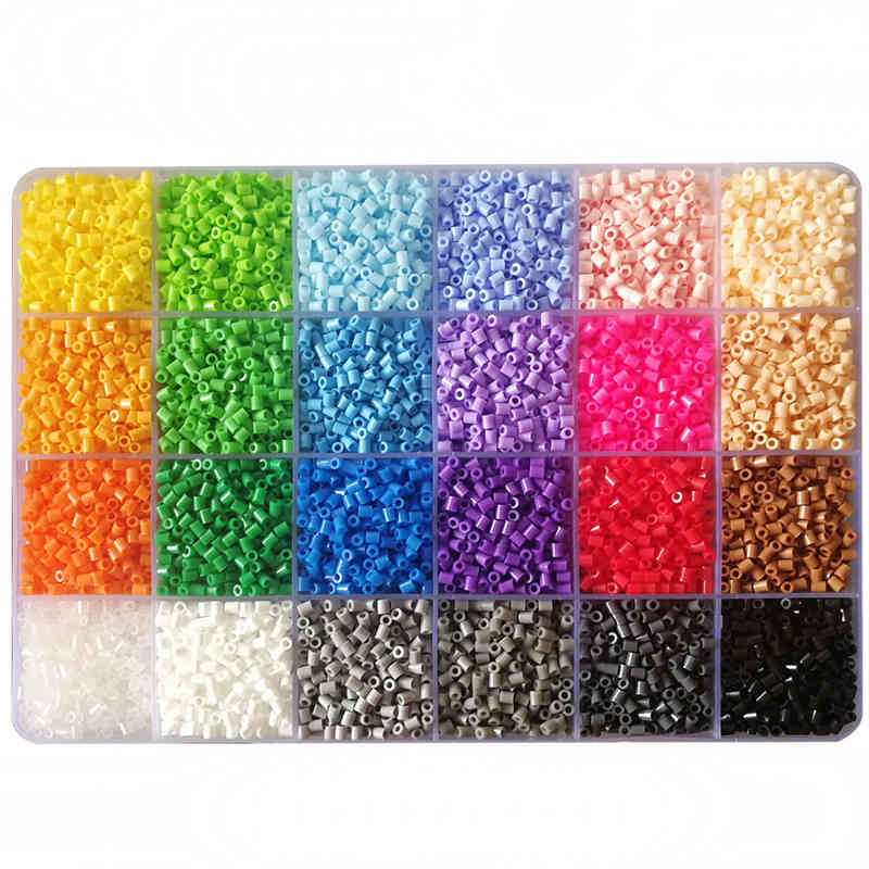 

24 Colors 2.6mm Hama Beads 15600pcs/Box Mini Fuse perler beads Set Puzzles Toy Learning Toys for Children creative toys Y200704