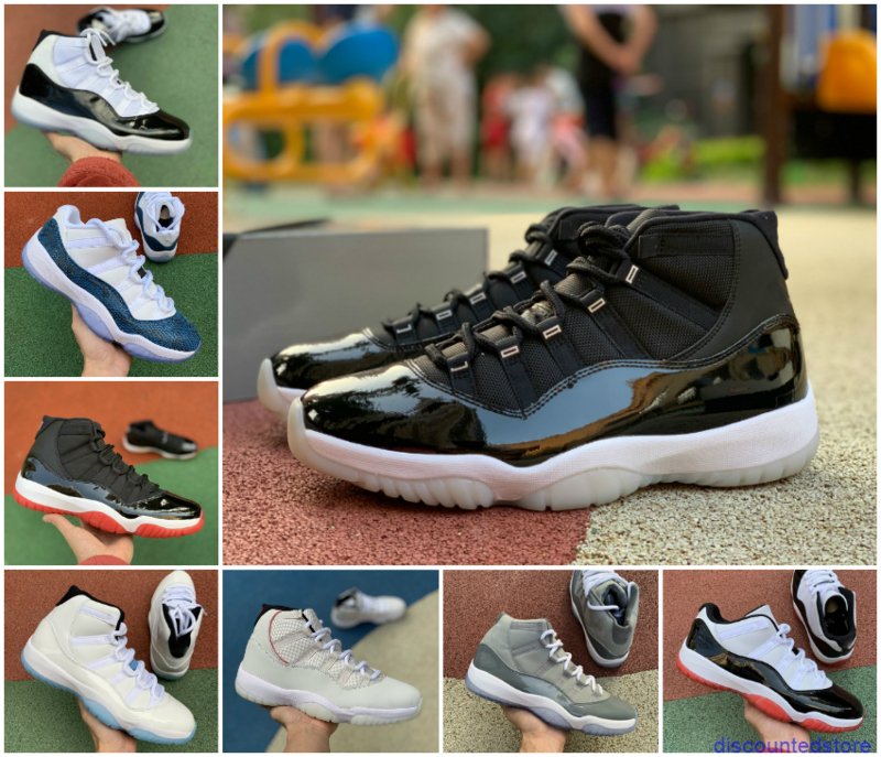 

2021 Jubilee Pantone Bred High 11 11s Basketball Shoes 25th Anniversary Space Jam Win Like Concord Easter 45 Cap and Gown Low, Box