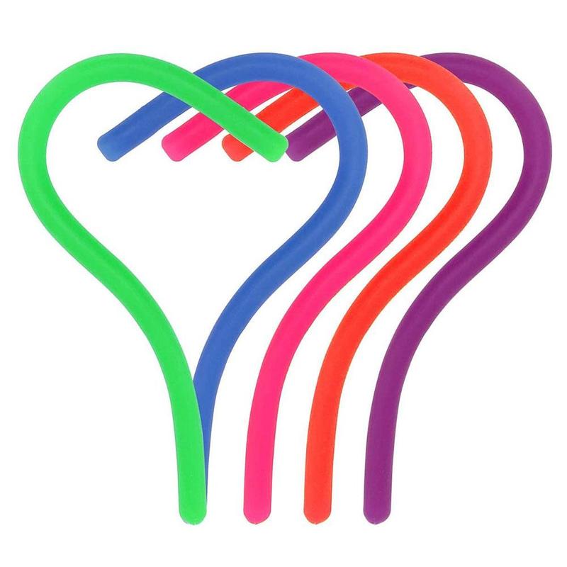 

Eonpin 10pcs Children Adult TPR Rope Decompression Toy Luminous Noodle Stretch String Anti Stress String Fidget Autism Vent Elastic Toys
