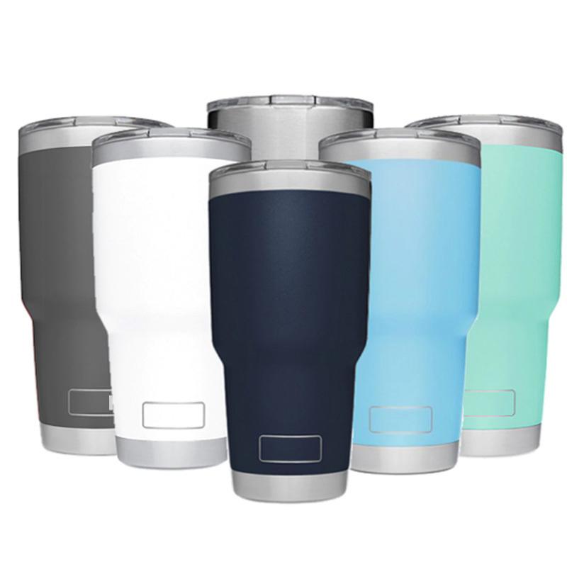 

Mugs With Logo Sand 30oz Stainless Steel Tumblers Vacuum Insulated Travel Coffee Mug Cup Flask Double Wall Insulation Bottle Lid, Blue