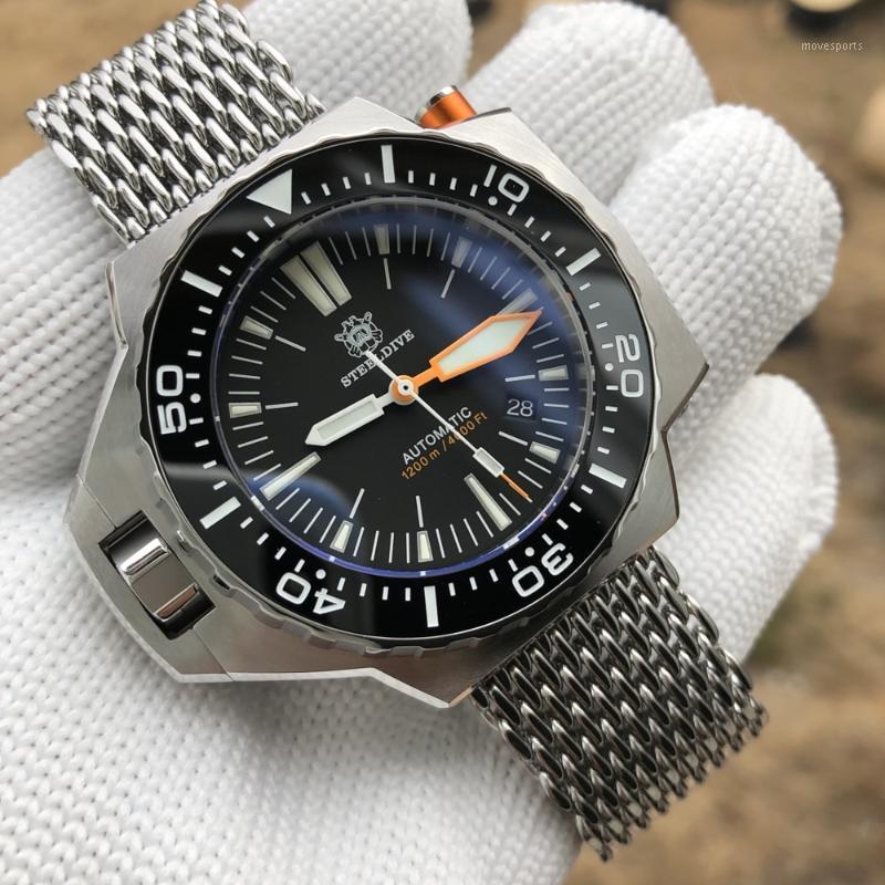 

Watch 1200m Waterproof Diver Men Automatic NH35A Mechanical Wristwatch Man Sapphire Crystal Watches 2021 Wristwatches, V1-o-h-rubber-logo