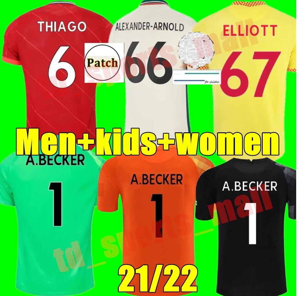 

top 21 22 Men Women kids kit Yout+socks soccer jerseys Home Away 3rd Thiago ALEXANDER ARNOLD HENDERSON SHAQIRI A.BECKER goalkeeper 2021 2022 football shirt, Kids gk+socks