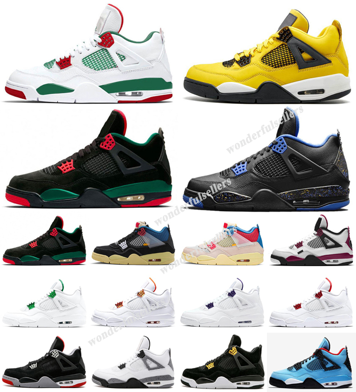 

basketball shoes men women 4s university blue metallic purple pine green cactus jack tour yellow black cat trainers sports sneake, As photo 19