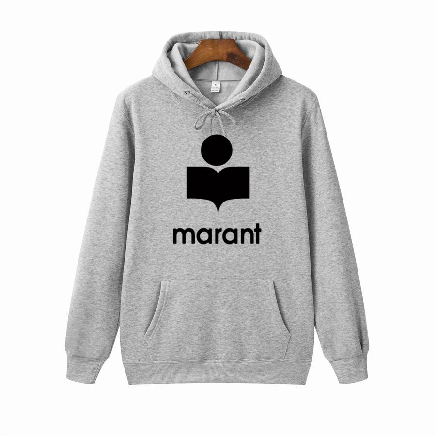 

Autumn and winter new men's and women's marant fashion letter fleece print hat personalized leisure long sleeve sweater, Black