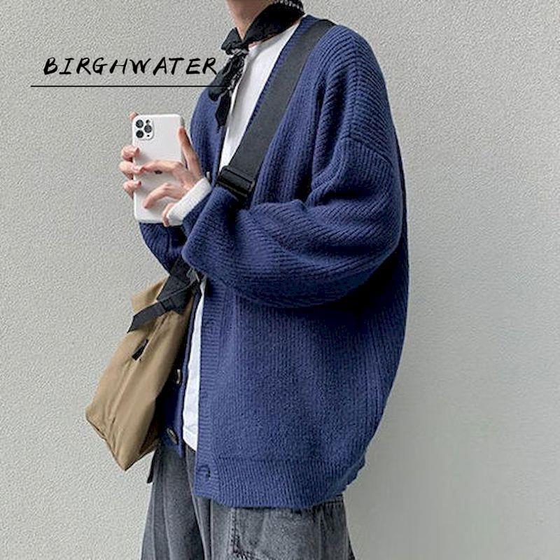 

Men's Sweaters Oversized Cardigan Women Knitted Sweater Men Outwear Tops Knit Solid Loose Casual Preppy Style Korean Fashion Ulzzang Daily G, White;black