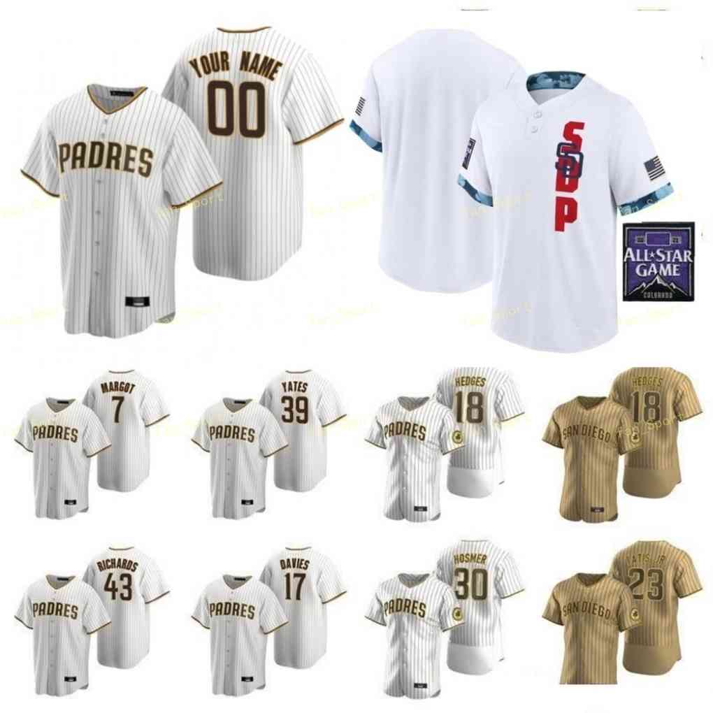 

Men Women Youth 2021 All-Star Game Baseball Jerseys 11 Yu Darvish 2 Trent Grisham 25 Tim Hill 30 Eric Hosmer 36 Pierce Johnson Custom Stitched, Blue;black