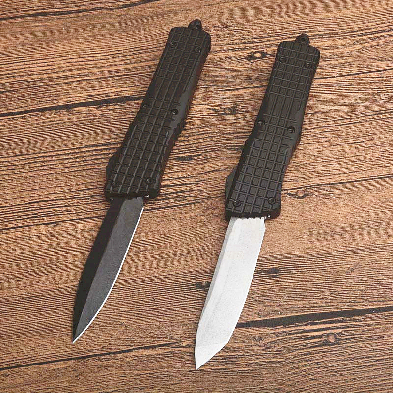 

High-End UT AUTO Tactical Knife D2 Stone Wash/Black Blade CNC 6061-T6 Handle EDC Knives With Retail Box