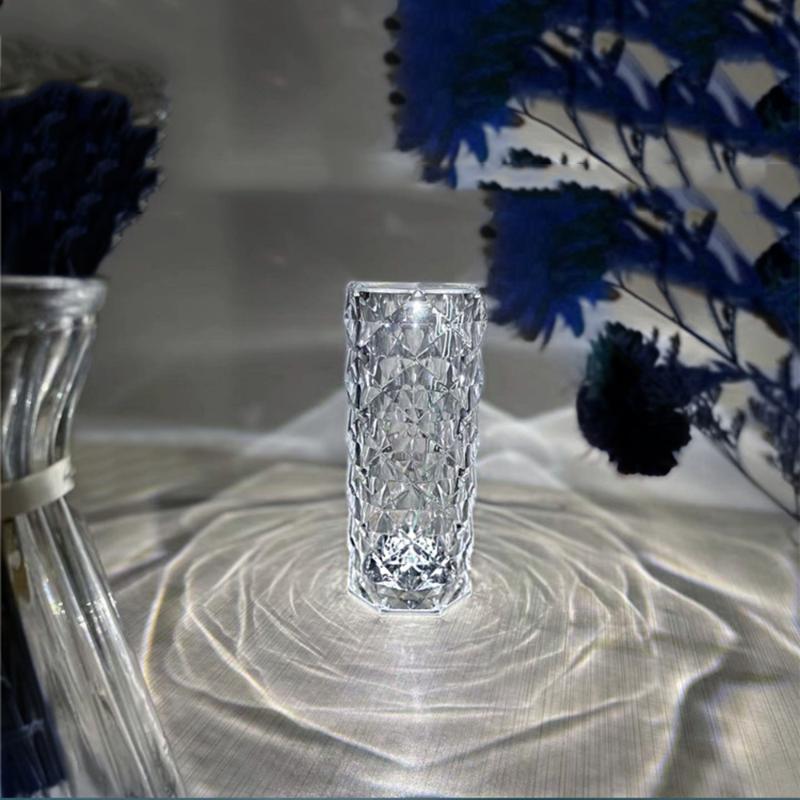 

Night Lights Rose Light And Shadow Projector LED Romantic Diamond Crystal Atmosphere Lamp For Bedroom Decoration Touch Control