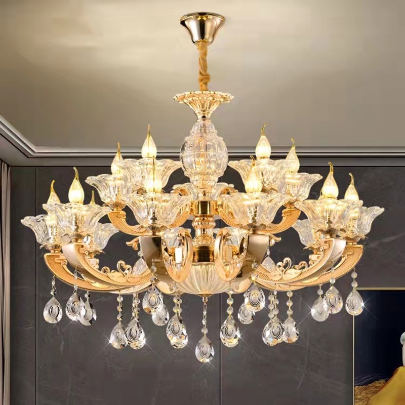 French Light Luxury Crystal Chandeliers Living Room Lamp Villa Atmosphere Simple Modern Dining Rooms Lighting Home Decor Lights New
