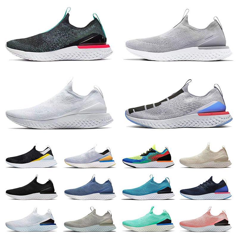 

Top Quality Epic React Fly Knit V2 V1 Flynit Mens Womens Running Shoes ALL White Black Light Grey Royal Green BuSports Sneakers Trainers2021