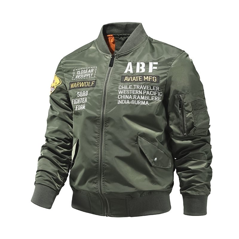 

Autumn air force fashion brand embroidered tooling jacket men's Jack, Black