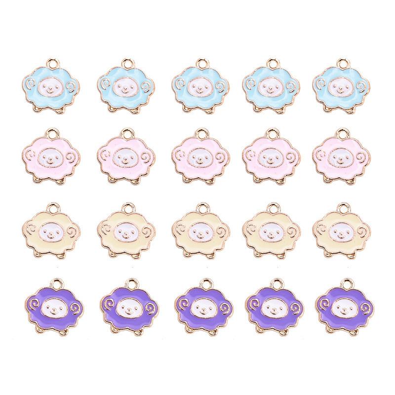 

Charms YEYULIN 10Pcs Cute Animal Charm Sheep Enamel Pendants For DIY Fashion Jewelry Making Necklace Bracelet Earring Accessories, Bronze;silver