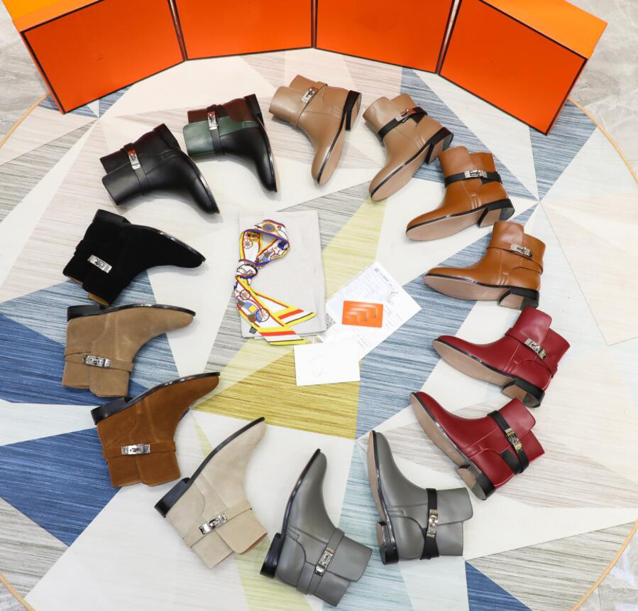 

2022 Luxury Designer Women Jumping Neo ankle boot Box Calfskin Boot leather sole leathers laminated heel insole lining classic design Top Quality size35-42, 19
