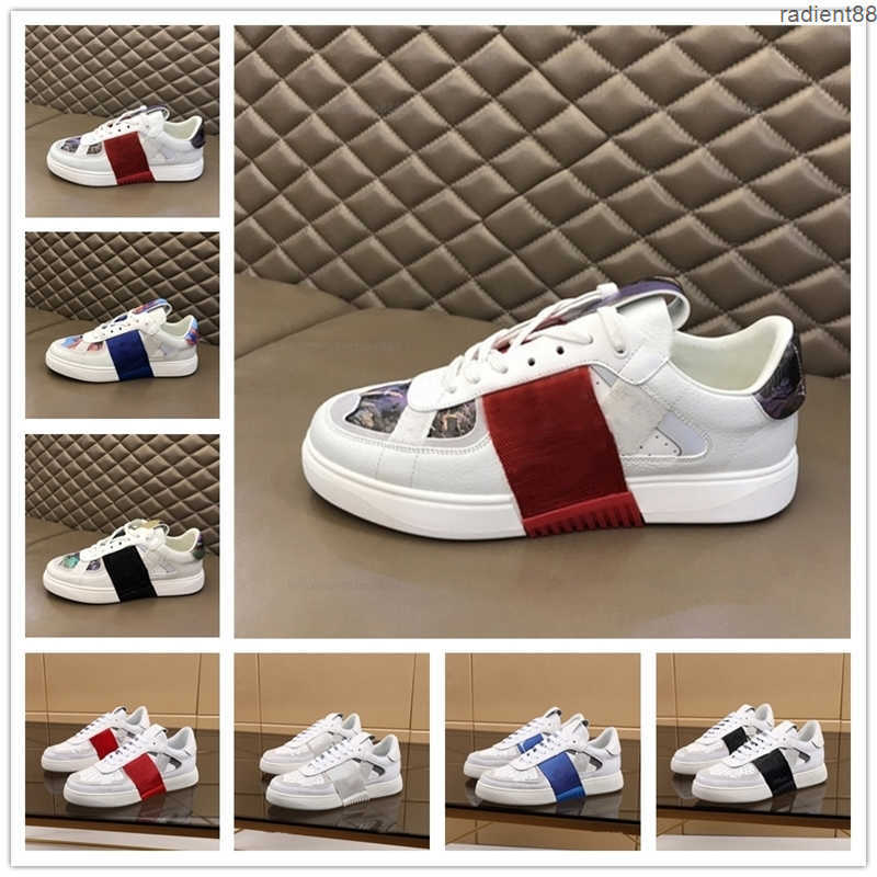 

[With box]2021 vltn Men Women Calf VL7N Sneaker Genuine Leather Flat Trainer With Platform New Fashion White Studded Oversized Casual Shoes, Black