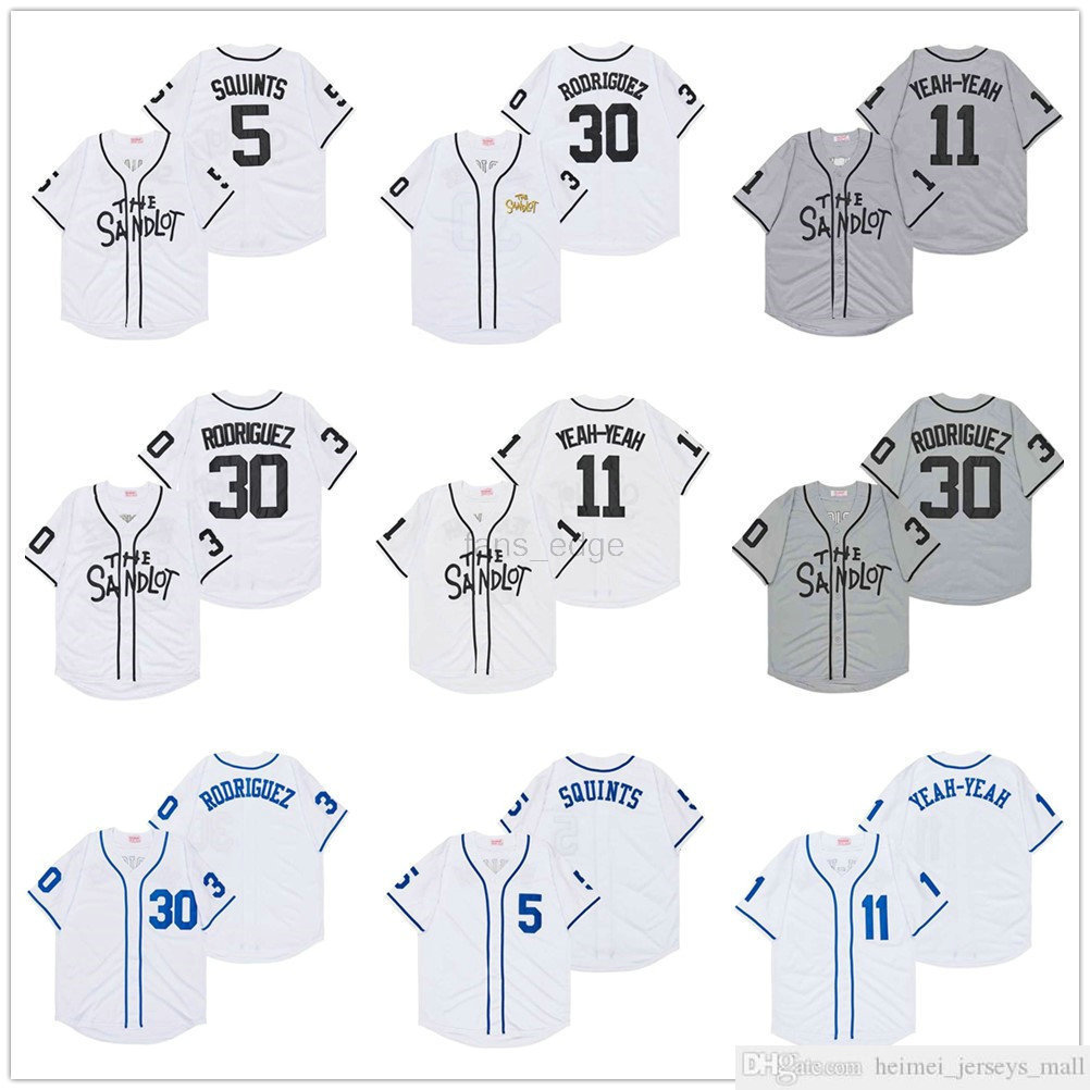 

mens Baseball Jerseys The Sandlot Benny 30 The Jet Rodriguez 5 Michael Squints Palledorous 11 Alan Yeah-Yeah McClennan Movie Stiched Jerseys Gray High Quality, As picture