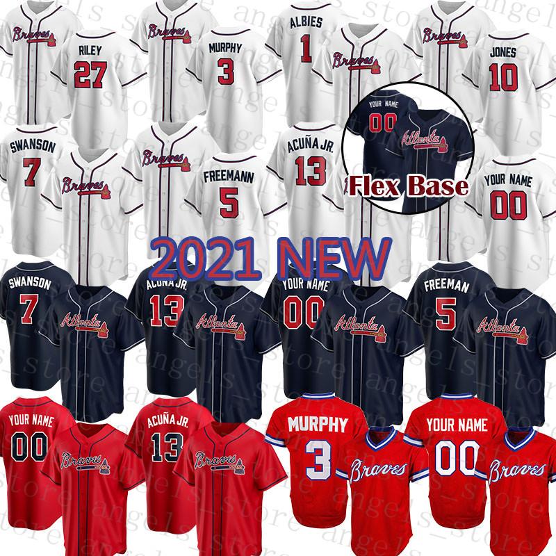 

Atlanta Mens Braves Women 13 Ronald Acuna Jr. Custom Baseball Jersey 5 Freddie Freeman 7 Dansby Swanson 11 Ender Inciarte 20 Josh Donaldson, Blue;black