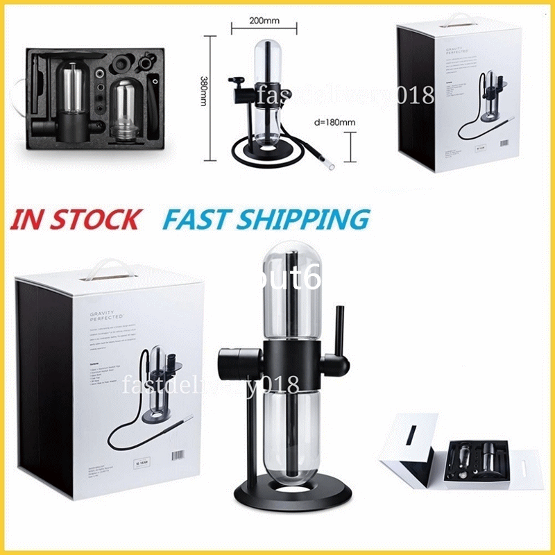 

Gravity Bong Water Pipe Hookahs E Cigarette Kits Glass Oil Pipes Smoking Accessories For Shisha Tobacco Recycler Bongs Dab Rig Dried KIT WITH LOGO, Black