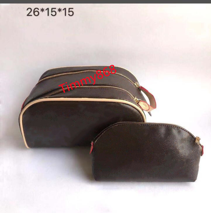 

Men travelling large capacity Wash Bag Cosmetic Toilet Pouch Women Beauty Makeup Case Pochette Double Zippy Kits, Black grid