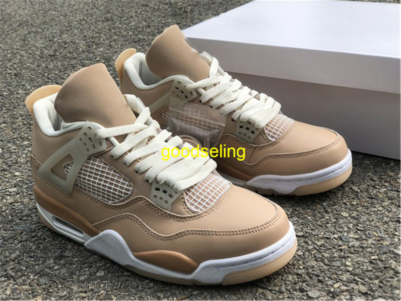 

Shoes Released Authentic 4 Shimmer 4s Man Women Ronze Eclipse Orange Quartz Metallic Silver Retro DJ0675-200 Sports Sneakers, Bubble wrap packaging