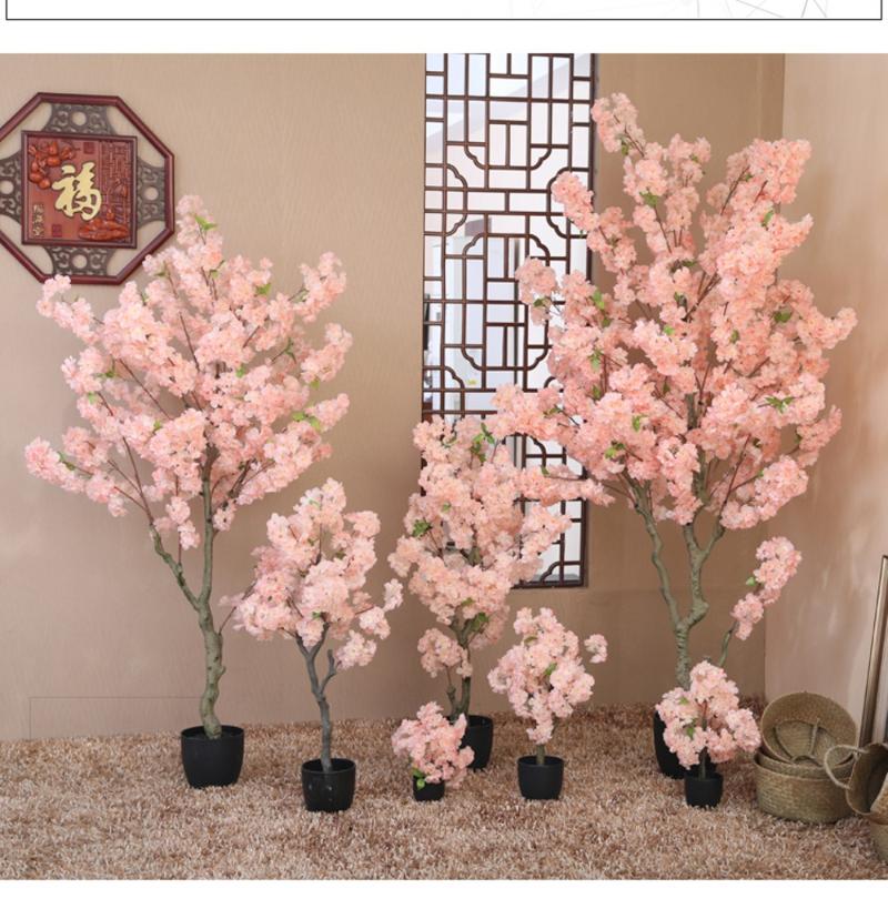 

Decorative Flowers & Wreaths White Pink Color Artificial Cherry Blossom Tree With Vase For El Shop Landscape DIY Wedding Centerpieces Decora