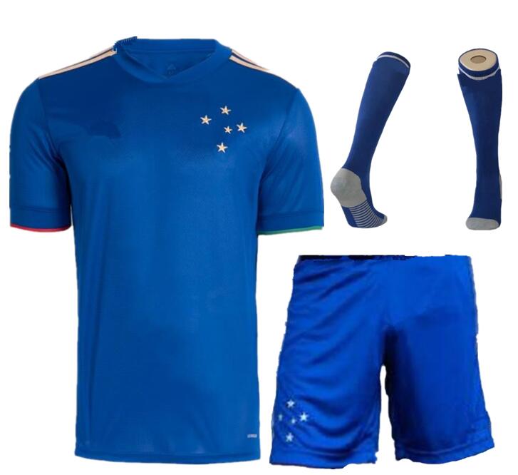 

202 Cruzeiro Centenary Home Soccer Jerseys men kids set 21/22 100e anniversaire ARRASCAETA HENRIQUE FRED DEDE Football Shirt Uniform, Black