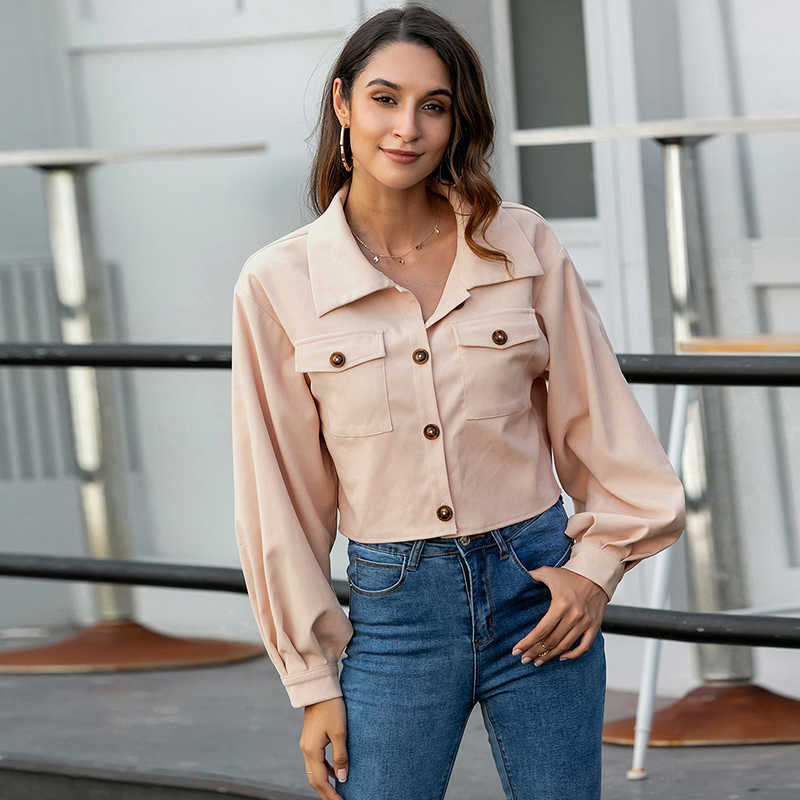 

Coats And Jackets Women Autumn Winter Long Sleeve Vintage Stylish Pockets Short Ladies Coat Streetwear Cool Jacket 210608, Pink