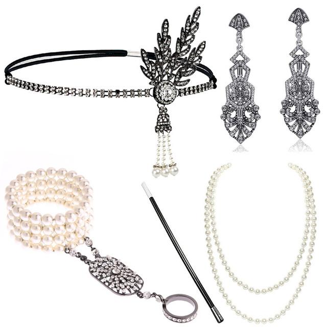 

Other Event & Party Supplies 1920s Great Gatsby Dresses Accessories Set For Women Costume Flapper Headband Pearl Necklace Bracelet Earring C