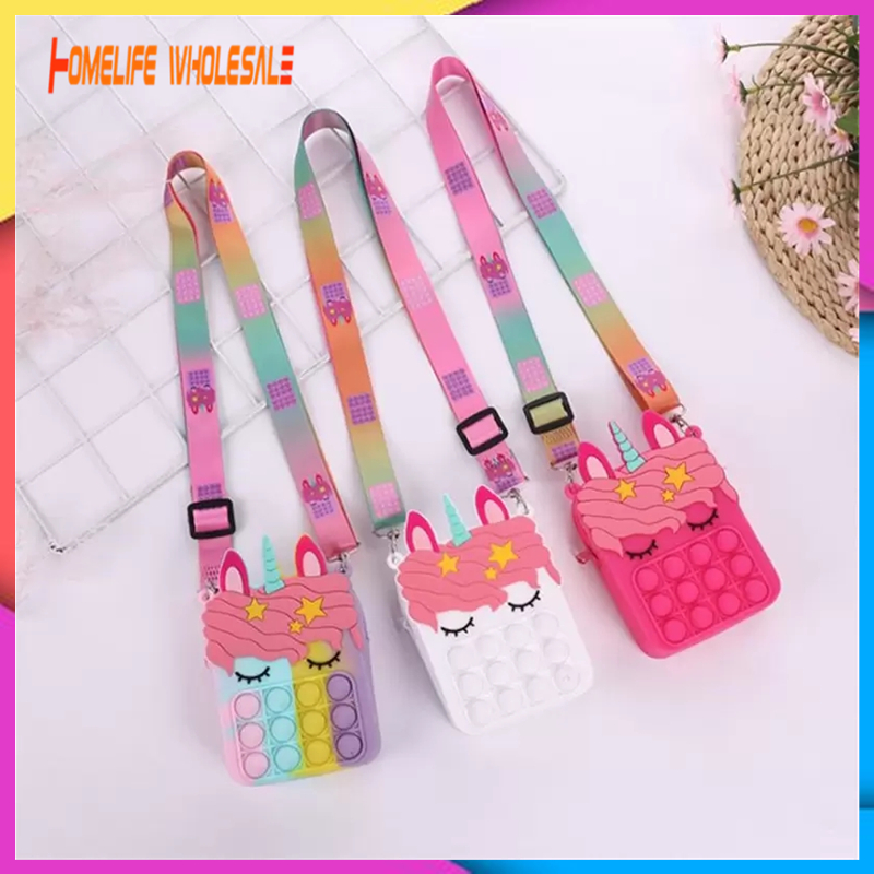 

Fidget Toys Sensory Fashion Bag Coin Purse kid Push Bubble Rainbow Anti Stress Educational Children And Adults Decompression Toy Christmas Gift