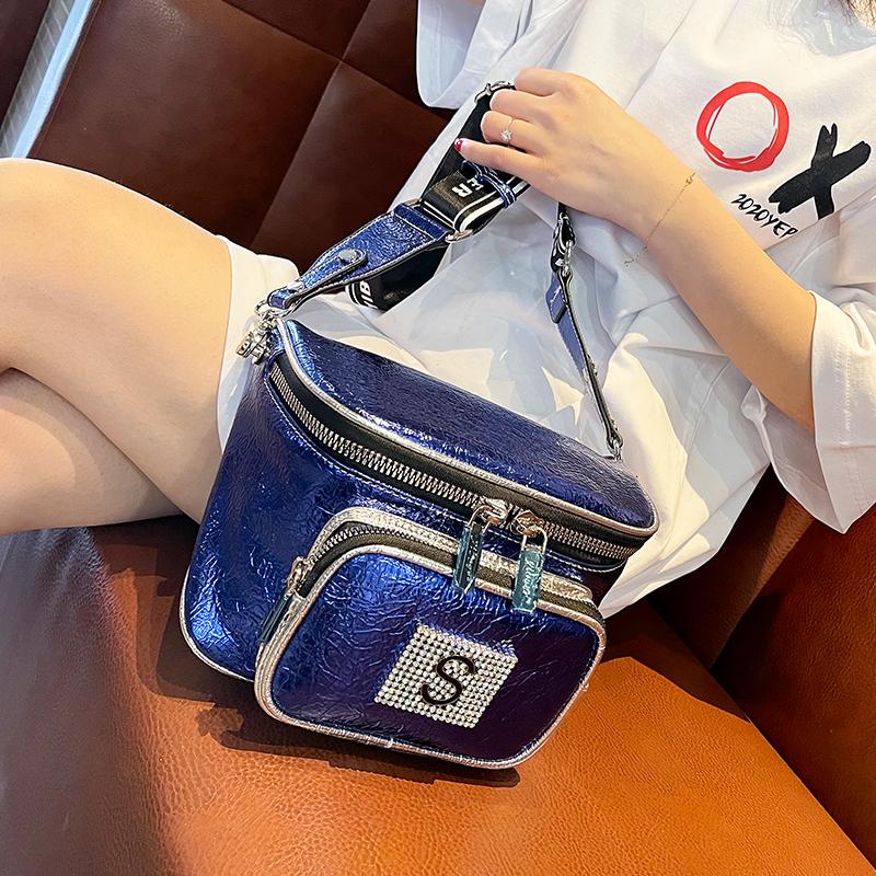 

Diamond Ita Shining Women's Bag Manmade Soft Leather Sac Femme Saddle Shoulder Crossbody Bolsos Luxury 2021 Purses Cross Body