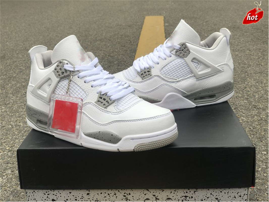 

Shoes Authentic 4 White Oreo 4s Mens Tech Grey Black Fire Red CT8527-100 Sports Sneakers Original, Bubble wrap packaging