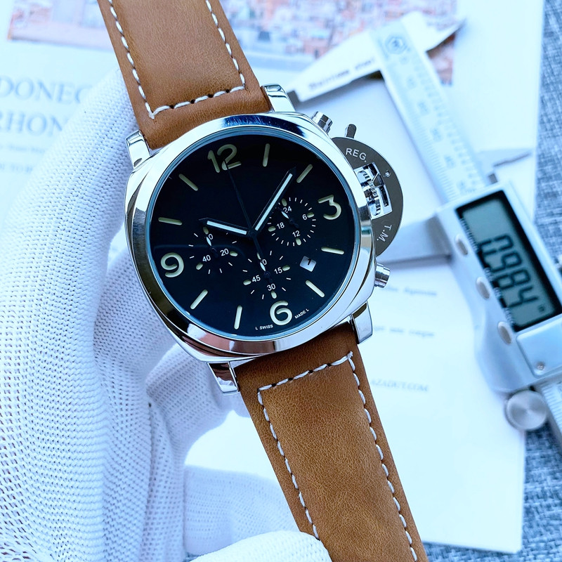 

2021 New Six stitches luxury mens watches All dial work Quartz Watch high quality Italy Top Brand military chronograph clock leather And Rubber belt men fashion