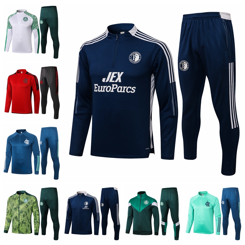 

21/22 Feyenoords Palmeiras Flamenco Soccer Football Tracksuits maillot foot V. PERSIE TOORNSTRA JORGENSEN Men Survetement Chandal Training Suit P020, Gray