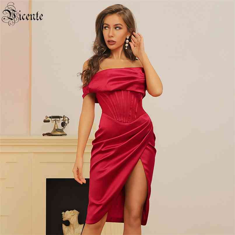 

Women's Dress Celebrity Party Cocktail Red One Shoulder Drape Design Satin 210520