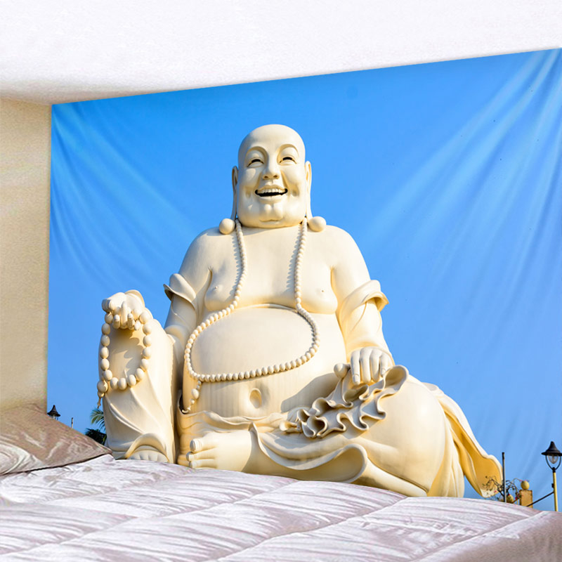 

Three-dimensiona Buddha statue art Mandaa Printed Poyester Tapestry Wa Hanging For Decorate Home iving Room Bedroom Office