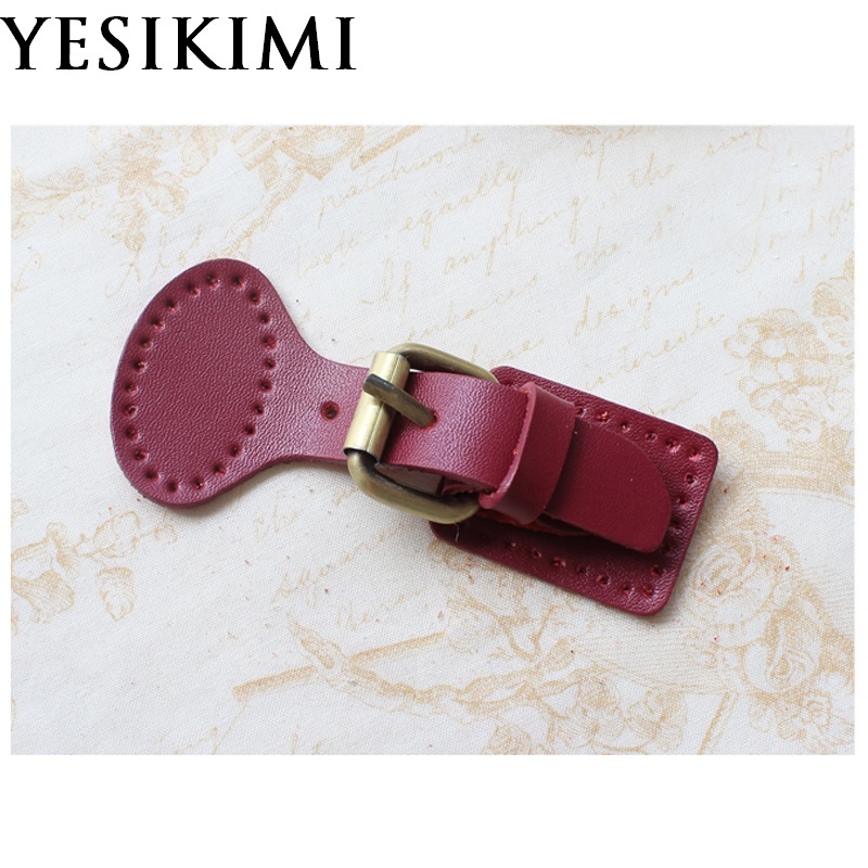 

5 PCS/Lot Real Leather Buckles For Bag DIY Replacement Bag Accessories Handmade Bag Hasp Buckle T Shape