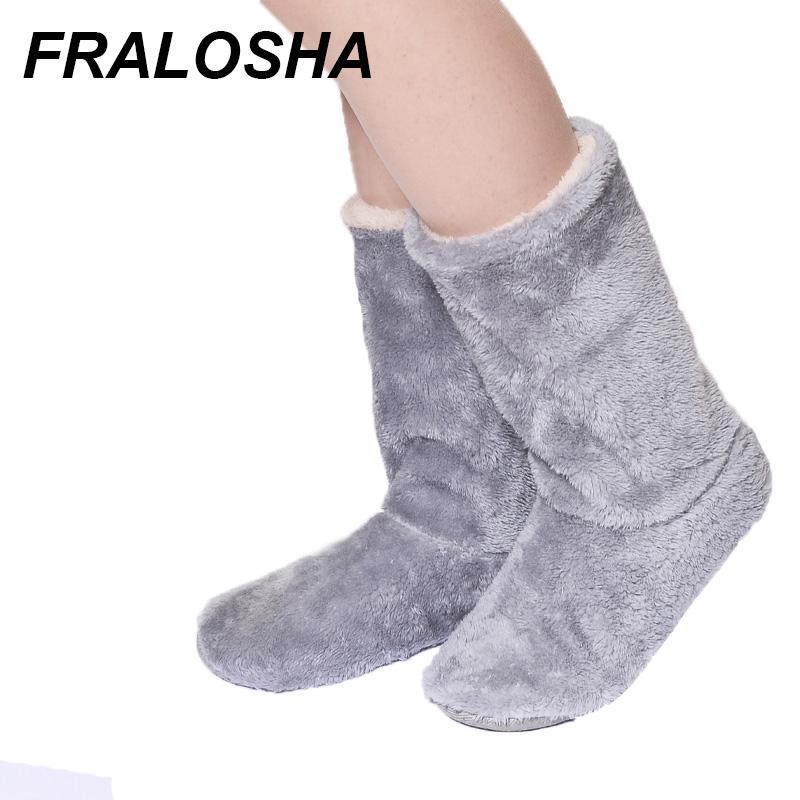 

2Pairs Cotton Slippers Ladies Winter Warm Home Pad Soft Floor Indoor Plush, Black