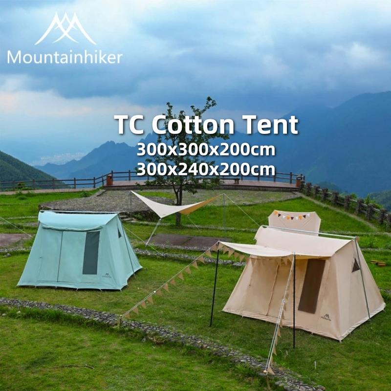 

Tents And Shelters Outdoor Camping Family Tent 5-8 Person Luxury Large Space TC Cotton Spring Waterproof Thickened Nature Hiking Picnic