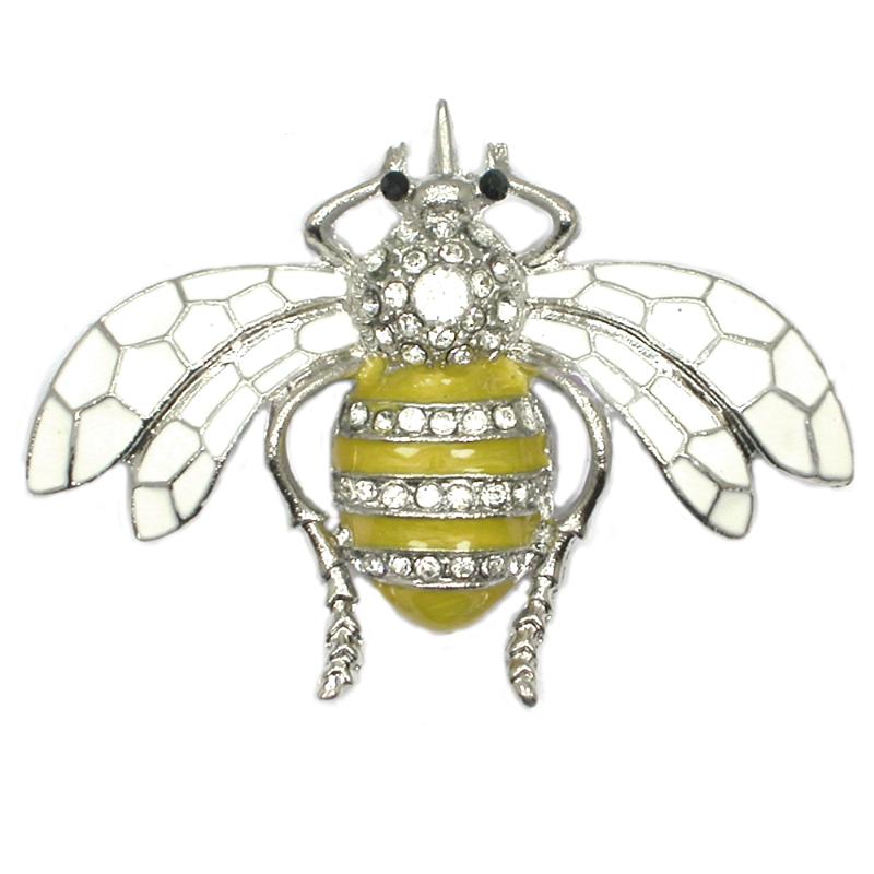 

Pins, Brooches Enamel Bee Rhinestone Badge For Women Men Fashion Jewelry Brooch Pins Gifts, Gray