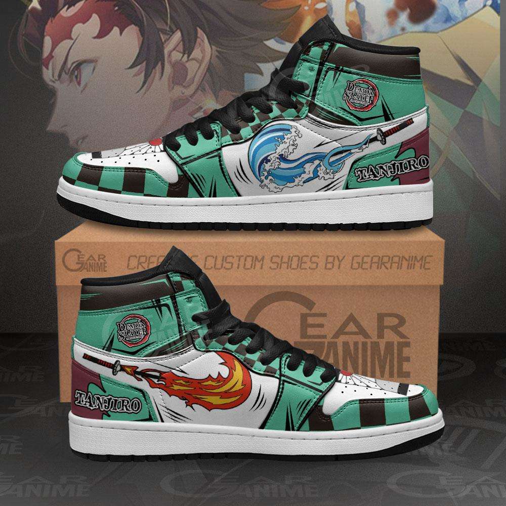 

Tanjiro Breathing Sun and Water Sneakers Demon Slayer Custom Anime Sho, Others