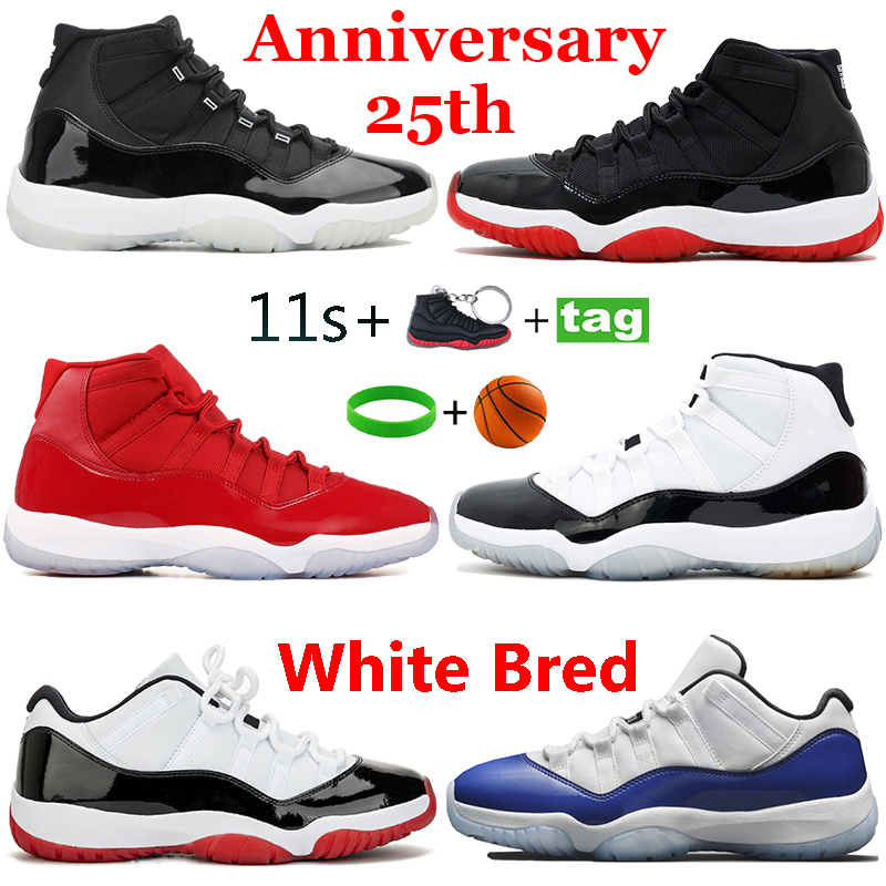 

2021 Fashion 25th Anniversary 11s basketball shoes space jam 11 low white Bred Concord 45 sneakers Gamma Blue men running trainers, No.13- low legend blue