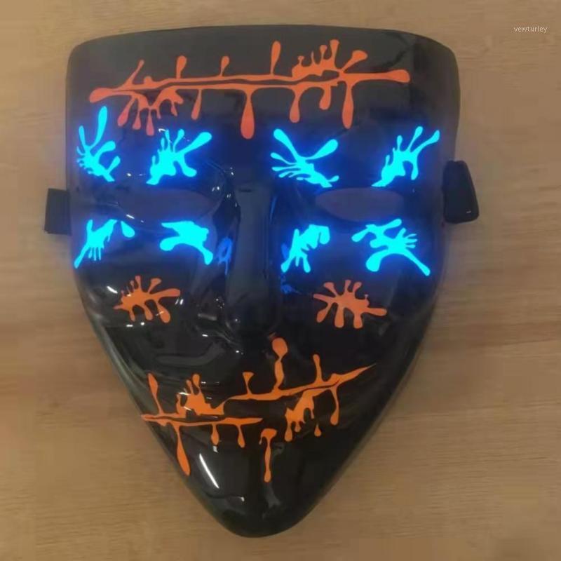 

Party Decoration 2021 Scary Halloween Mask LED Light Up Cosplay Costume Glowing In The Dark Face Masks For Men Women Kids