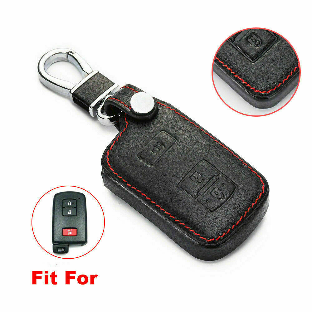 

Fit Toyota 4Runner Tacoma 3 Buttons Leather Smart Remote Key Fob Bag Cover Case