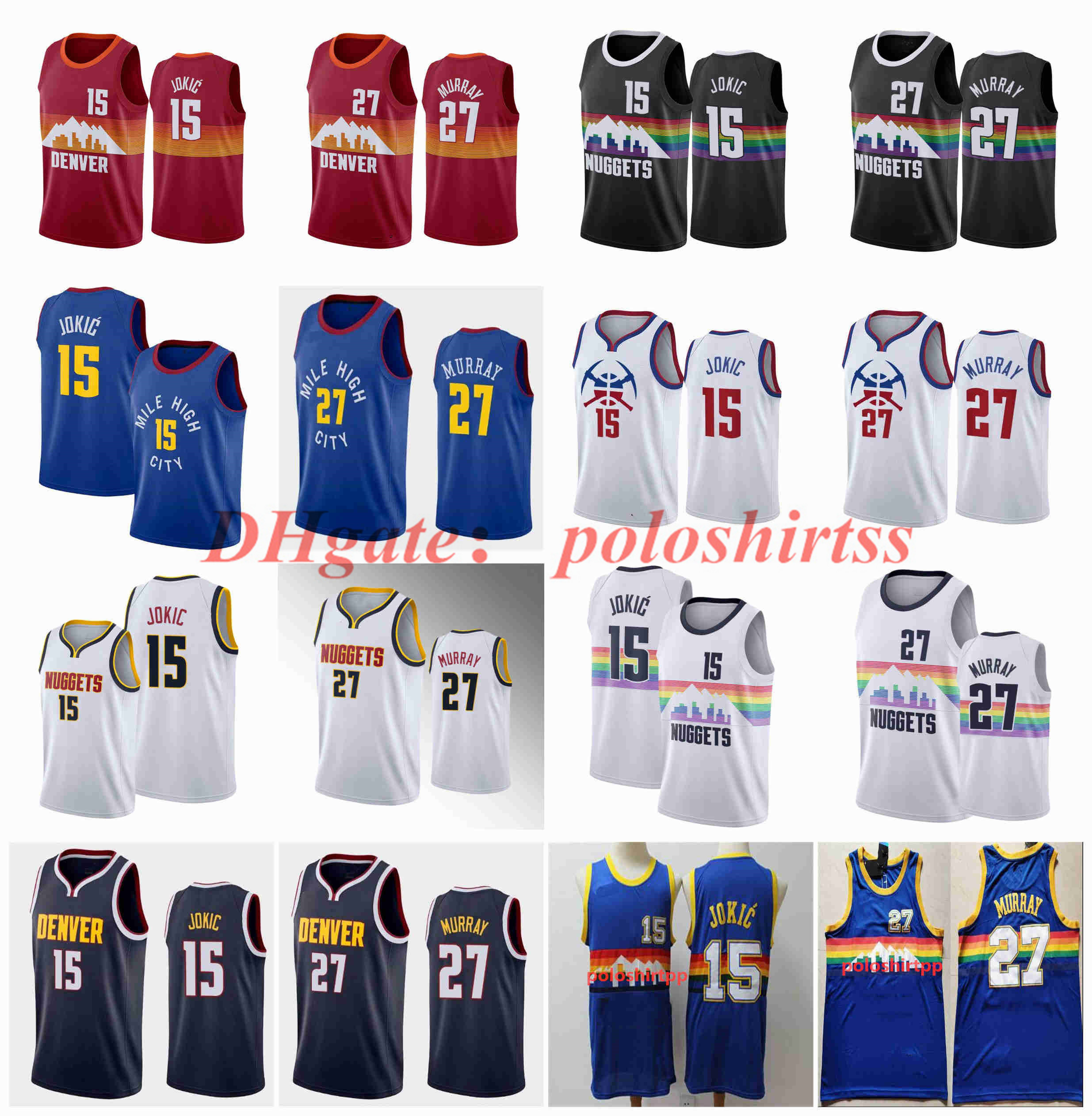 

Denver's Nuggets's Stitched Big Yards S-6XL Jamal 27 Murray Basketball Jerseys Black White Dikembe 55 Mutombo Authentic 15 Jokic Jersey NCAA Men's Edition City, As photo