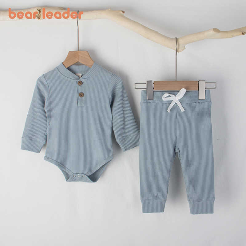 

Bear Leader born Baby Spring Autumn Clothing Sets Infant Clothes Toddler Long Sleeve Bodysuits Elastic Pants Outfits 2Pcs 210708, Ah4612blue
