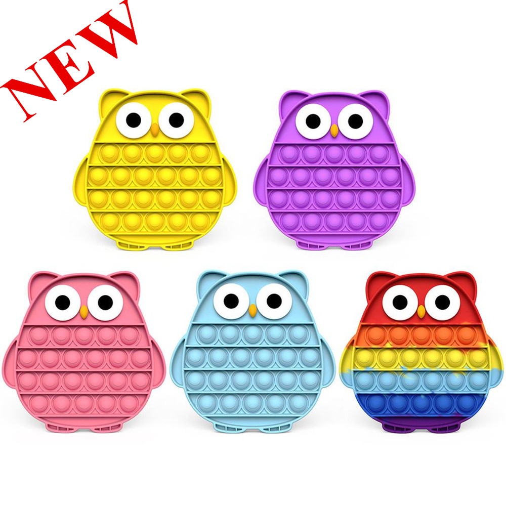 

5/PC Push Bubble Owl Relief Fidget Hot Toy Autism Special Needs Sensory Funny Gift Hot Toy Cute Stuff Kids Toys