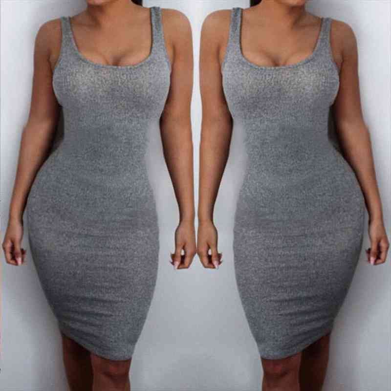 

women summer bandage slim bodycon party cocktail split dress gray dress slim dreess female clothes, Black;gray