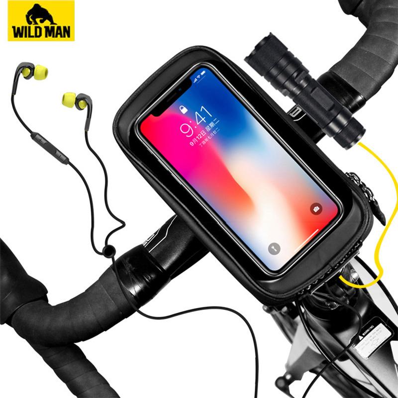 

Cell Phone Mounts & Holders WILD MAN 6.5'' Bicycle Handlebar Rainproof Pouch Bag Front Tube Cycling Bike Case